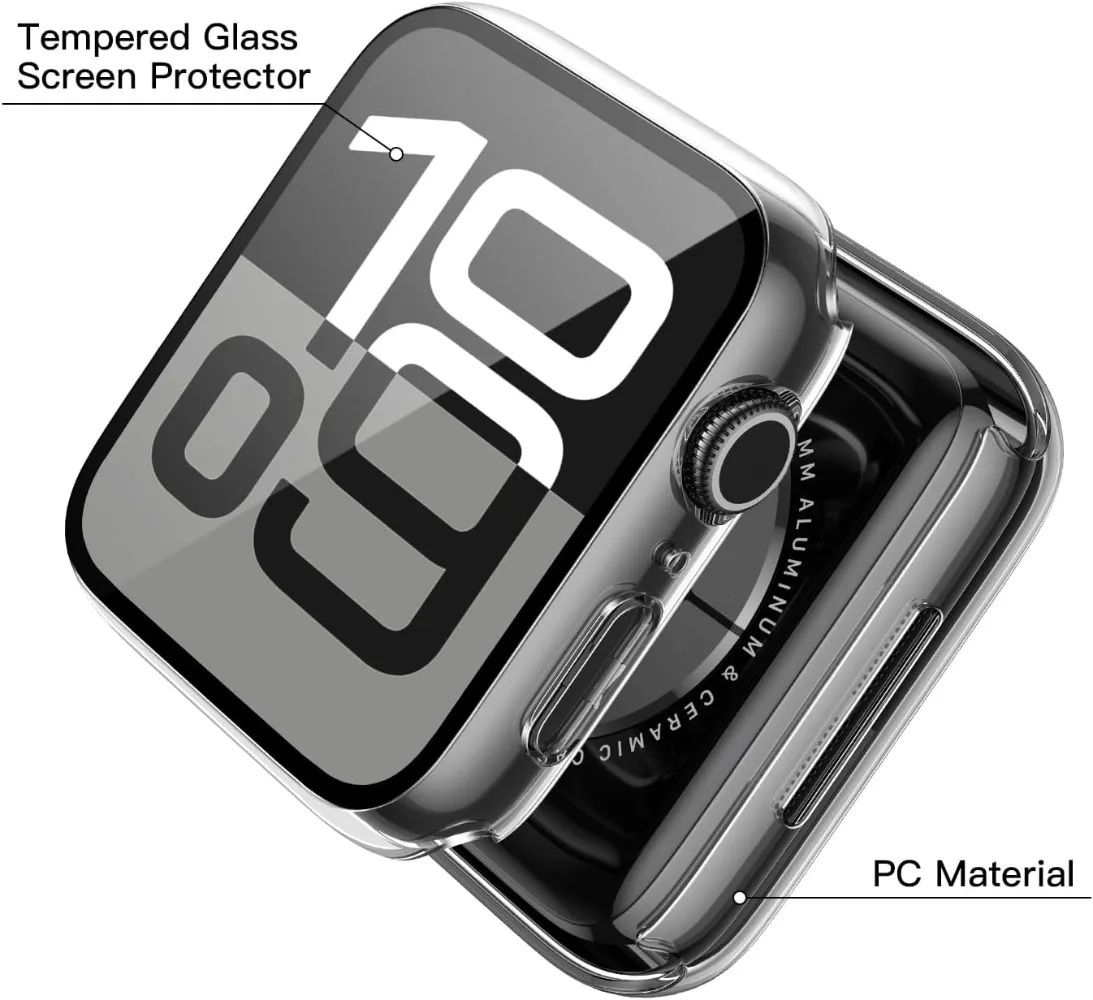Vidrio templado + cubierta para Apple Watch Series 11 10 42mm 46mm Protector de pantalla para reloj inteligente funda protectora de PC dura para iWatch S 11 - imagen 2
