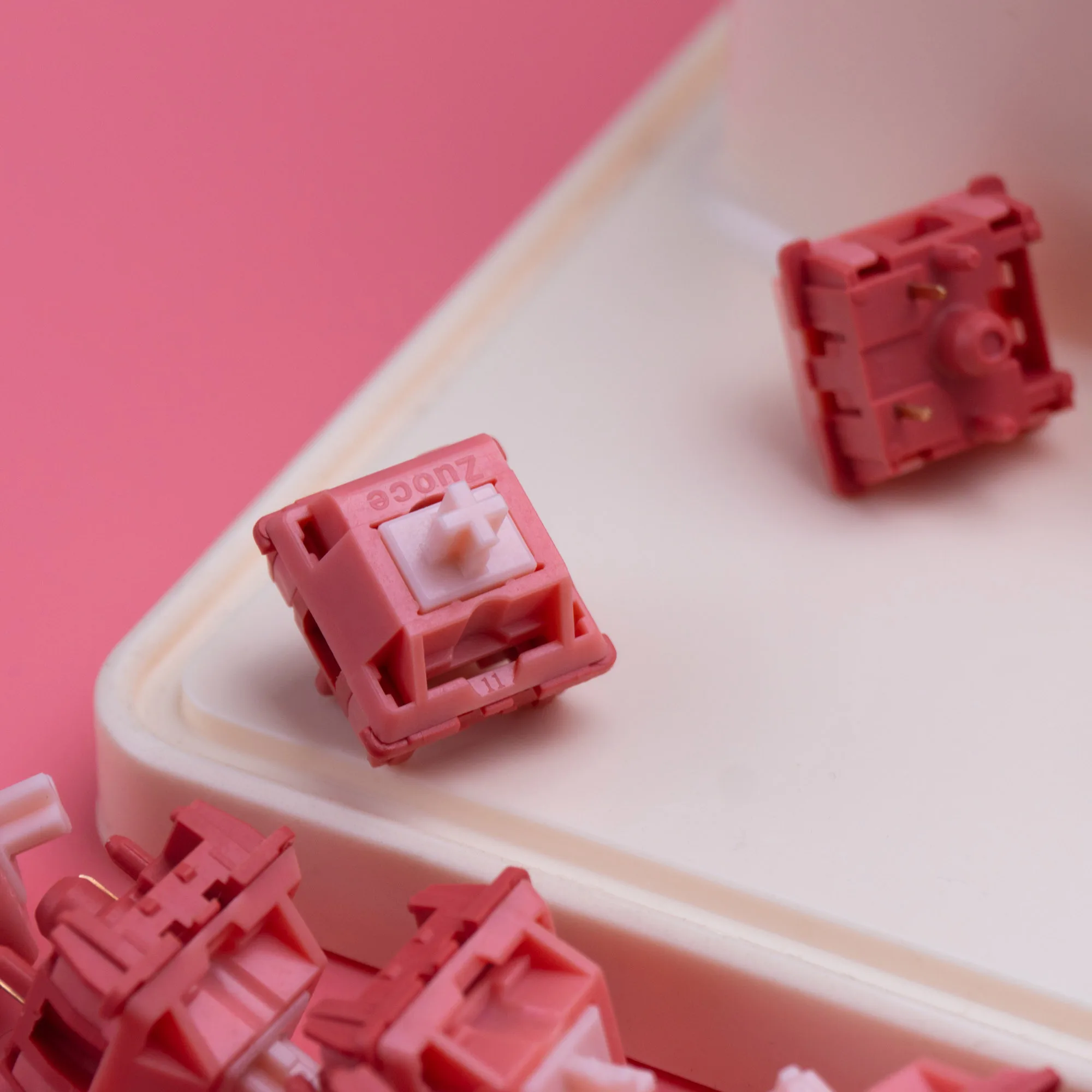 Zuoce-interruptor lineal de pomelo dulce, 33g, 38g, MX, para teclado mecánico, lubricado en fábrica, Srping largo, 21mm, POM PC - imagen 2