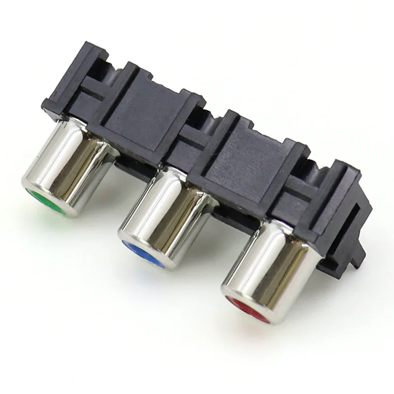 10 Uds AV3-8.4-5 RCA Lotus socket 3 orificios amarillo blanco rojo tres colores conector de salida de señal de audio y vídeo - imagen 4