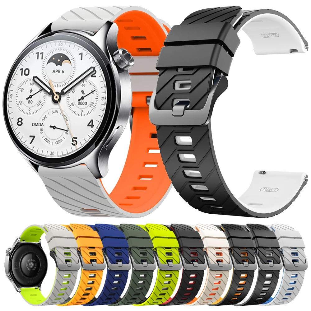 Correa de silicona de 22mm para Xiaomi Watch S1 Active S4, accesorios para Mi Watch Color 2 S3 S2/Watch 2 Pro, pulsera