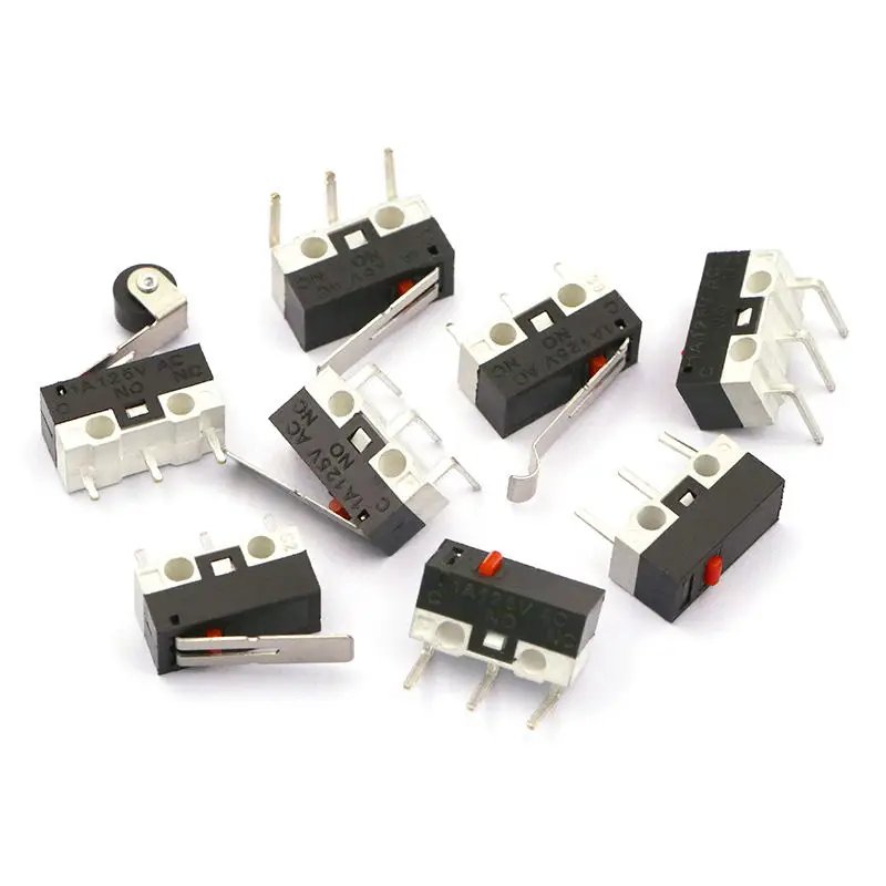 Interruptor de límite Micro 1A125V, interruptor de llave pequeña, interruptor de ratón, palanca de arco de rodillo, acción a presión, Micro interruptores de empuje, 10 piezas - imagen 3