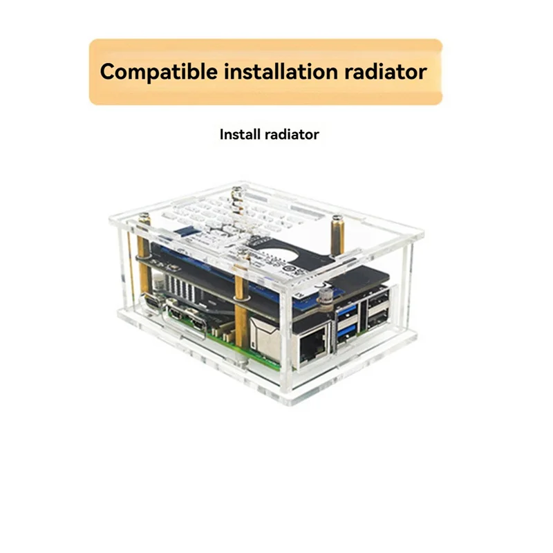 Para Raspberry Pi 5 carcasa acrílica adaptación Pcie a M.2 placa adaptadora carcasa protectora transparente - imagen 2