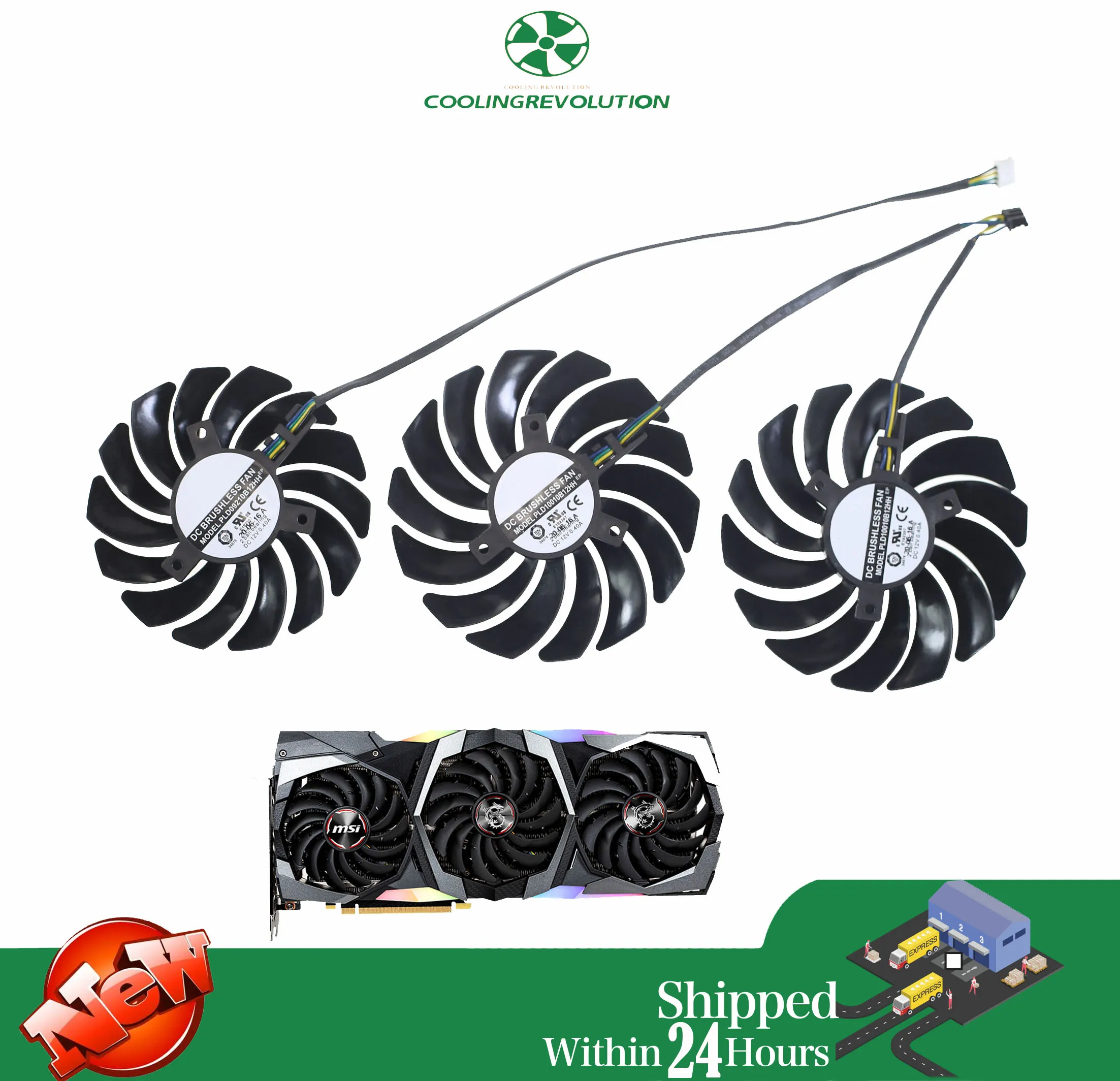 PLD09210B12HH PLD10010B12HH DC12V ventilador de tarjeta gráfica para MSI RTX 2080 2080Ti 2080 2070 SUPER GAMING X TRIO ventilador de refrigeración de tarjeta de vídeo - imagen 3