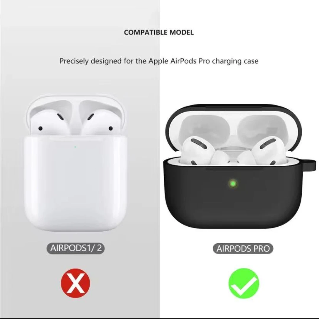 Funda de silicona para AirPods Pro2, funda para auriculares para AirPods Pro 2, fundas de segunda generación, funda protectora para auriculares con gancho - imagen 2