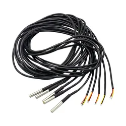 5 uds DS18B20 Sensor de temperatura 2M Sensor de temperatura impermeable con sonda de tubo térmico Digital de acero inoxidable para Arduino