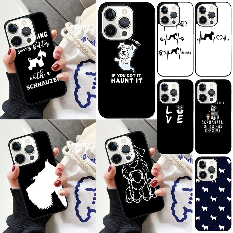 Funda de teléfono Schnauzer Dog para iPhone 17 Air 16 15 14 12 13 PLUS 11 PRO MAX