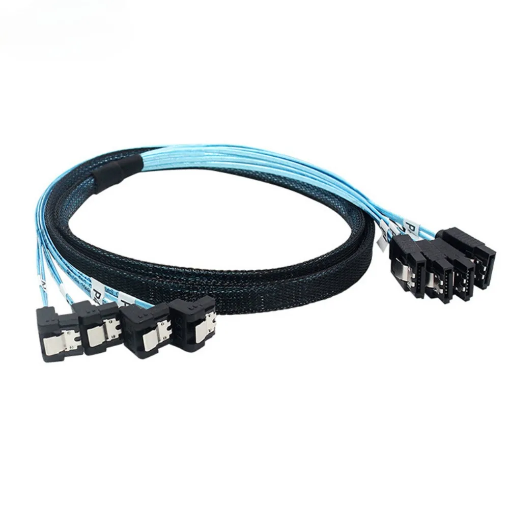 Cable SATA-III 4 unids/set-Cable SATA ángulo recto de 90 grados SATA-Data SAS/SATA-12Gbps para servidor-Raid SDD HDD CD DVD