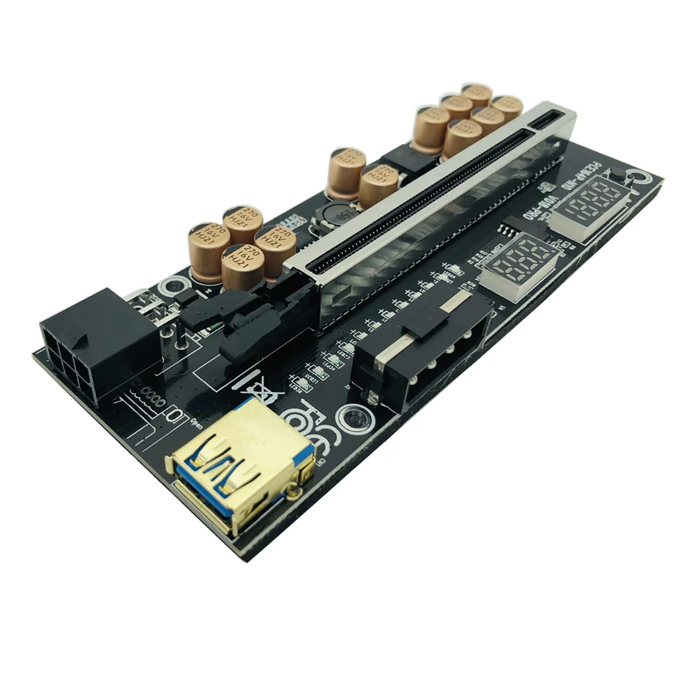 Tarjeta elevadora VER018 PRO PCI-E X16 negra, Cable USB3.0 018 PLUS PCI Express 1X a 16X, extensor, adaptador PCIe para minería GPU BTC - imagen 4