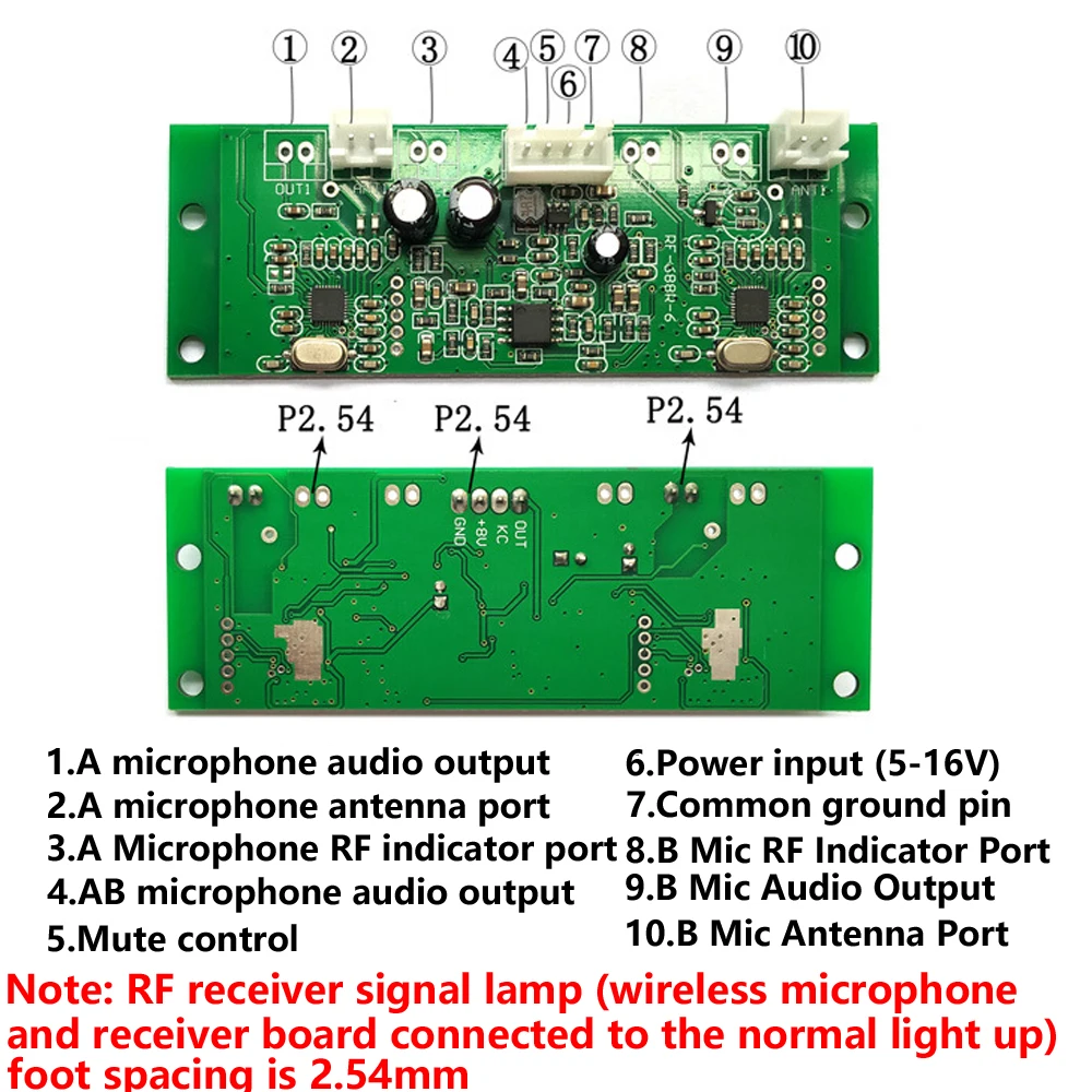 Módulo de micrófono inalámbrico, bobina móvil de mano para amplificador de Audio Bluetooth, módulo de micrófono con batería - imagen 3