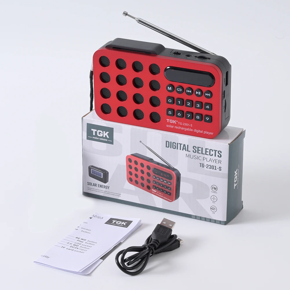Mini Radio FM portátil de bolsillo BT, carga Solar/recargable, funciona con batería, Radio pequeña de emergencia, altavoz incorporado, reproductor MP3 - imagen 3