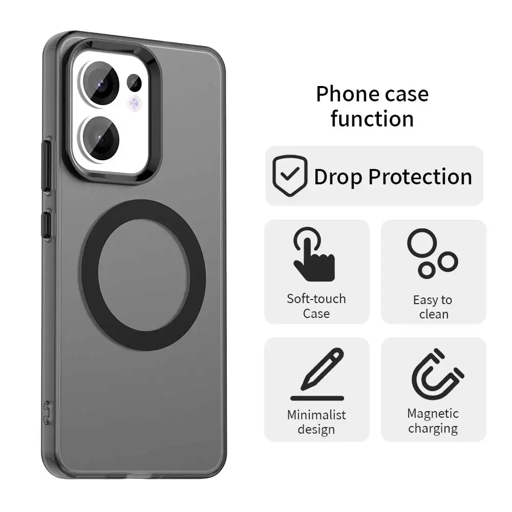 Carcasa OPPO Reno 13/13F/13FS/13 Pro Transparente TPU con Magsafe - Funda Magnética para Carga Inalámbrica - imagen 3