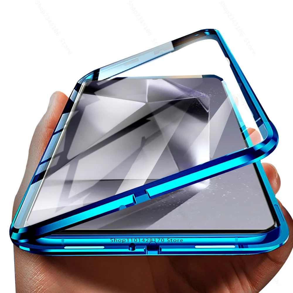 Funda de vidrio protector de doble cara para Samsung Galaxy S24 Ultra S 24 Plus, carcasa con tapa magnética de 360 °, 5G