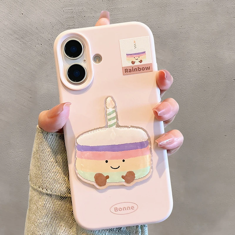 Funda de teléfono Ins con dibujos divertidos de pastel de cereza y postre para iPhone 16 Pro Max 17 15 13 14, Funda trasera suave bonita - imagen 4