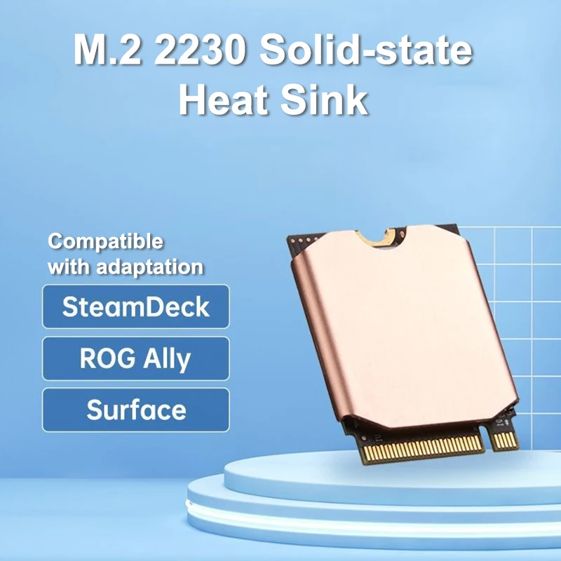 Disipador de calor de cobre de disco duro M.2, discos de estado sólido M.2 2230, radiador térmico de refrigeración para accesorios de consola Steam Deck - imagen 3
