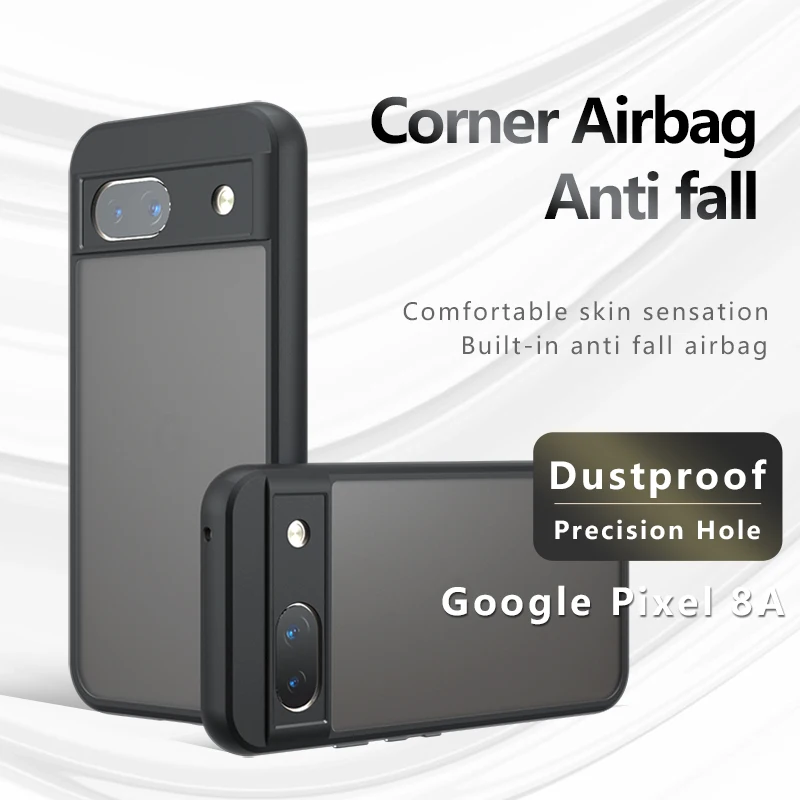 Funda de armadura para Goolg Pixel 9 8 7 Pro, Funda de teléfono transparente mate para Pixel 8A 9 8 7 A, Funda acrílica A prueba de golpes - imagen 2