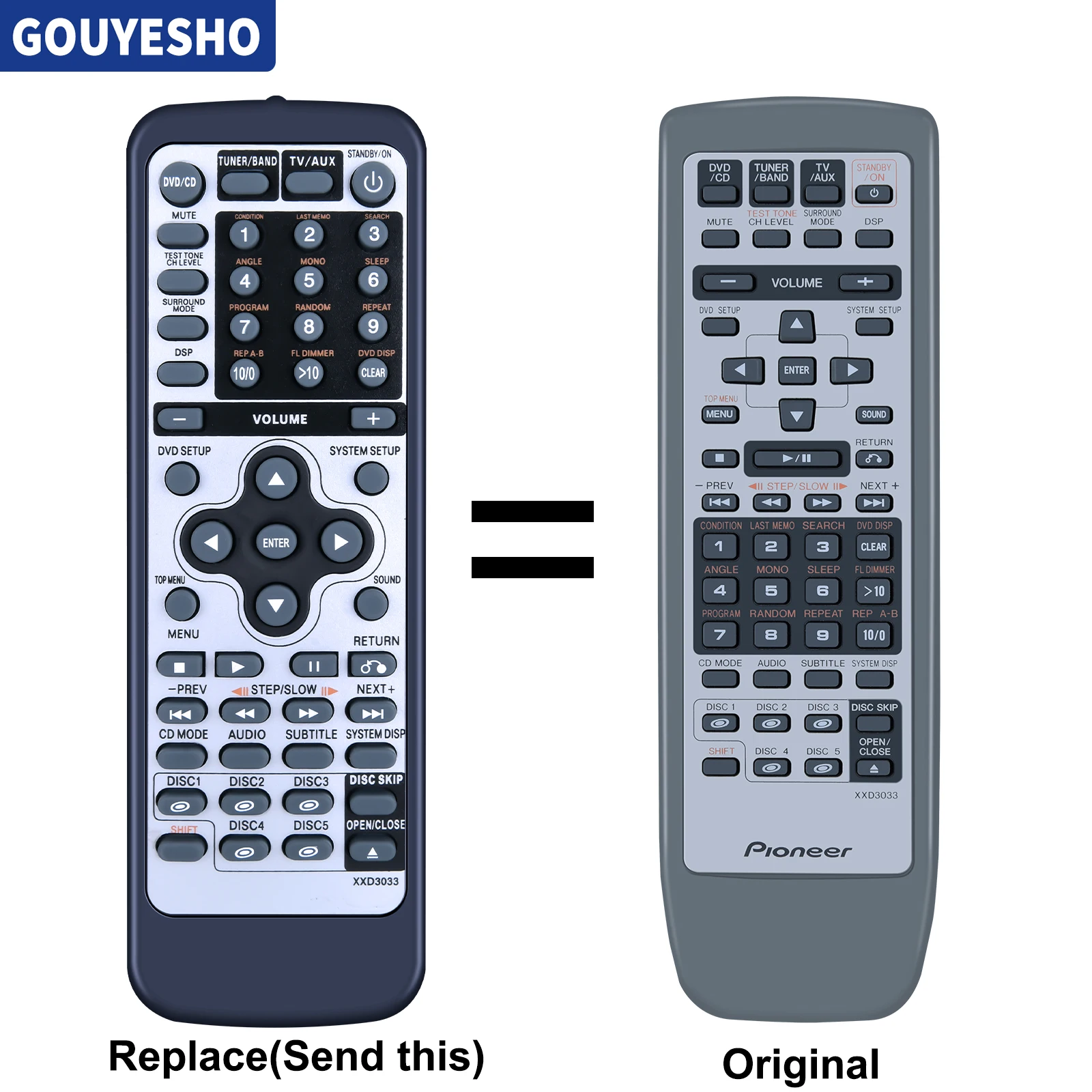 Nuevo mando a distancia XXD3033 para Pioneer DVD CD receptor S-HTD50 S-HTD5 XV-HTD1