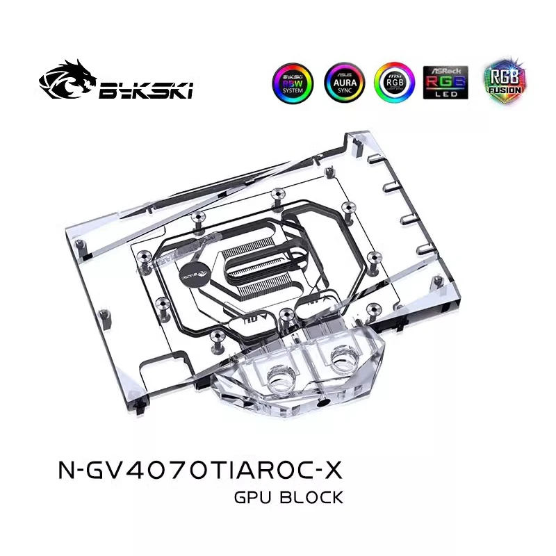 Bykski-bloque de agua para GIGABYTE GeForce RTX 4070 Ti GAMING / AERO /TWF3OC GPU Card/ Copper Cooler RGB radiador/N-GV4070TIAROC-X - imagen 3