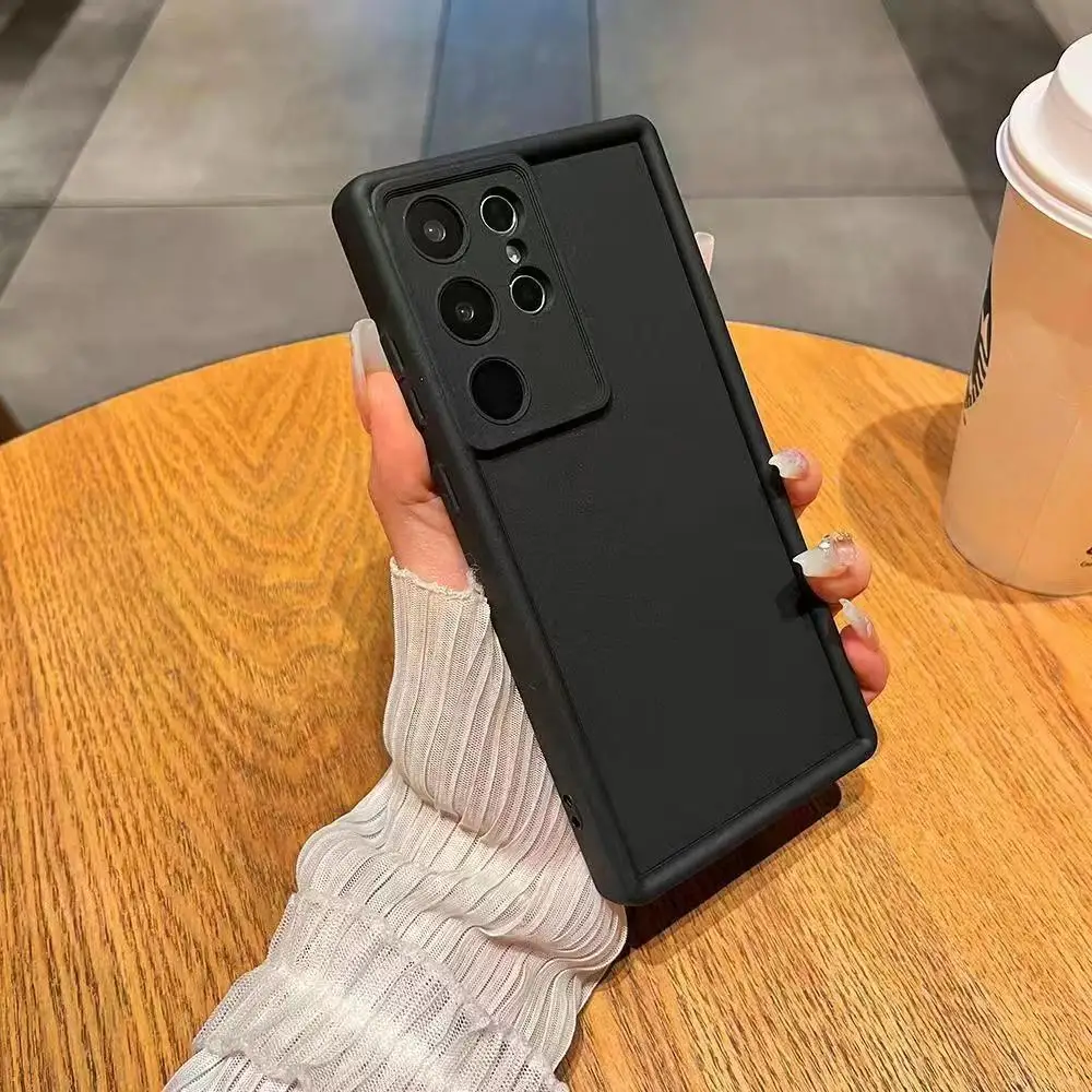 Funda de silicona mate de lujo para Samsung Galaxy S22 S23 S24 fe S25 Plus S 22 Ultra protección de cámara fundas traseras anticaída - imagen 2