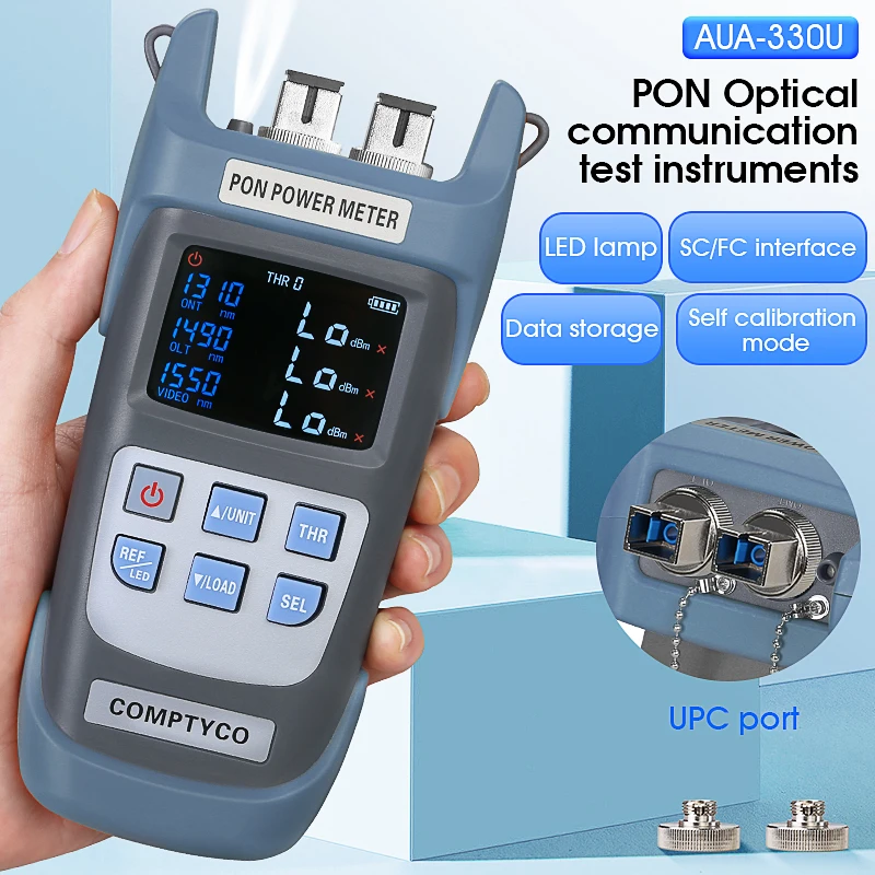 AUA-330U/AUA-330A medidor de potencia óptica PON comunicación de fibra óptica herramienta de prueba de fibra óptica FTTX/ONT/OLT 1310/1490/1550nm