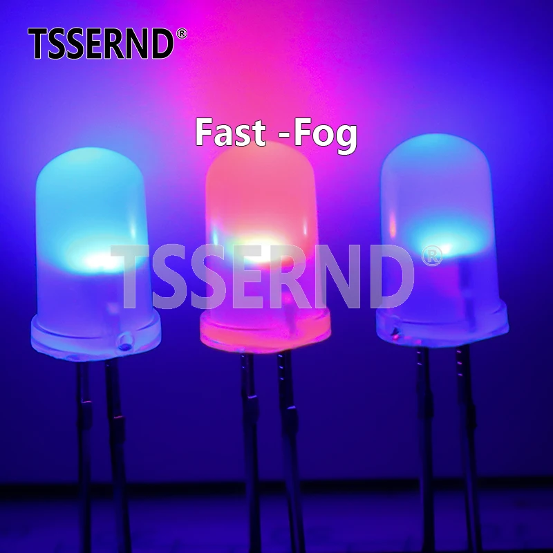 Flash RGB rápido/lento, 50 piezas, F5, 5mm, rojo, verde, azul, arcoíris, diodo emisor de luz intermitente multicolor, LED redondo a todo Color, bricolaje - imagen 3