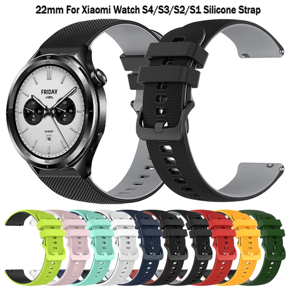 Correa de silicona de 22mm para Xiaomi Watch S4 Sport S3 color 2 Mi Watch pulsera suave Xiaomi Watch S1 Active/S2 42mm 46mm bandas de cinturón