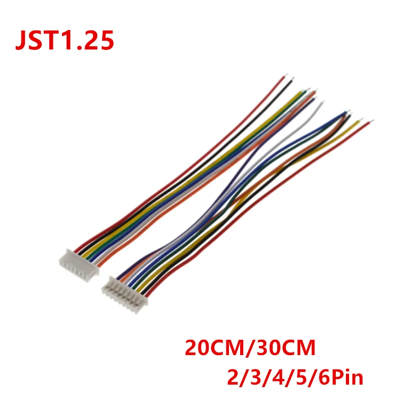 5 pares JST 1,25mm 2/3/4/5/6 pines conector macho hembra con cable 200mm 300mm