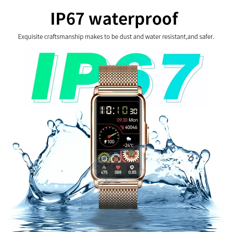 LIGE-reloj inteligente para mujer, accesorio de pulsera resistente al agua IP67 con pantalla táctil, Bluetooth, llamadas, seguimiento de actividad deportiva - imagen 4