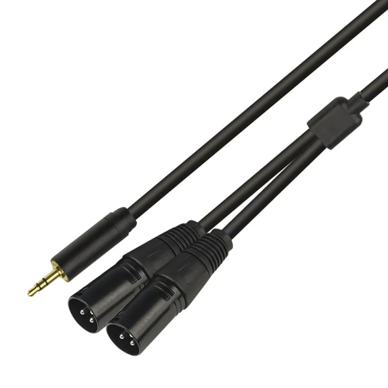 Adaptador convertidor de Audio estéreo desequilibrado, enchufe macho profesional de 3,5mm a 2 micrófonos macho XLR duales, Cable divisor Y de 50cm - imagen 2