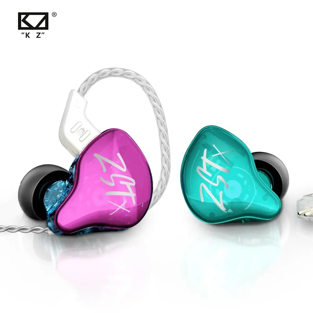 KZ ZSTX 1DD + 1BA auriculares internos con controlador híbrido, auriculares con cancelación de ruido con Cable reemplazable de 2 pines