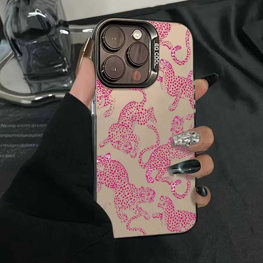 Funda con estampado de leopardo negro y rosa para Infinix Note 50 Pro Plus 30 40 Pro Hot 50 40i Smart 10 Plus 9, parachoques mate IMD - imagen 4