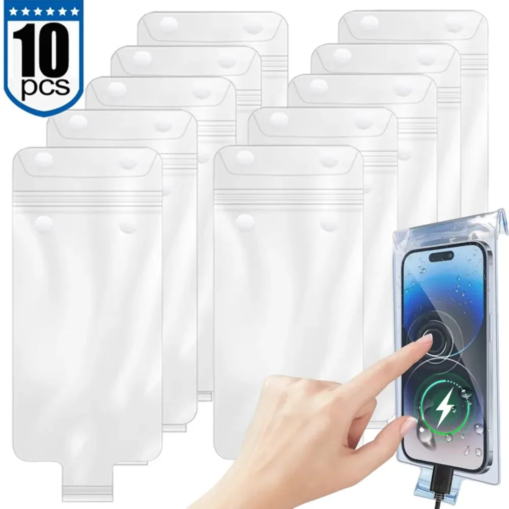 1-10 Uds. Fundas transparentes impermeables para teléfono bolsas de natación bolsas protectoras subacuáticas para teléfono móvil para IPhone 16 Samsung Xiaomi