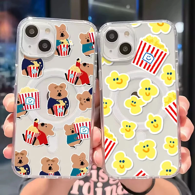 Funda de carga inalámbrica Lovely Bear Quokkas para iPhone 17 Air 16 E 15 14 13 12 Mini 11 Pro Max cubierta de borde de silicona transparente