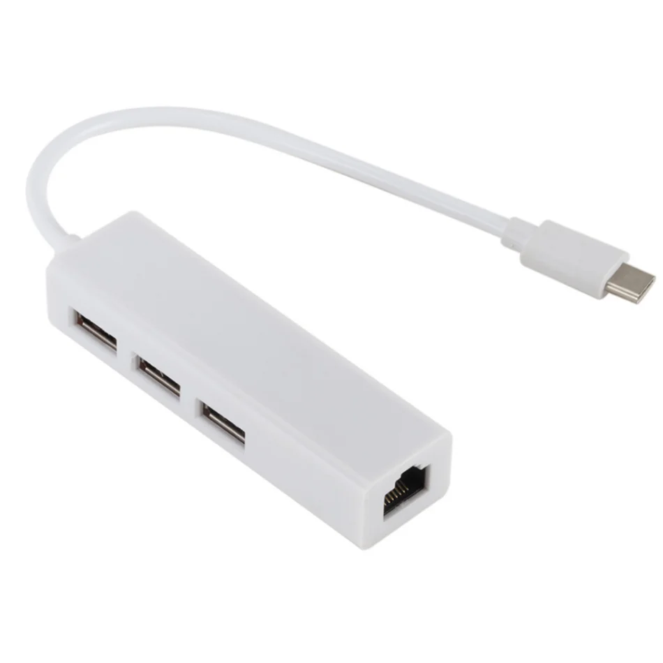 Concentrador de red USB 3,1 tipo C a Ethernet, adaptador LAN de 100Mbps, USB-C RJ45 con 3 puertos, divisor para MacBook Pro y portátil - imagen 4