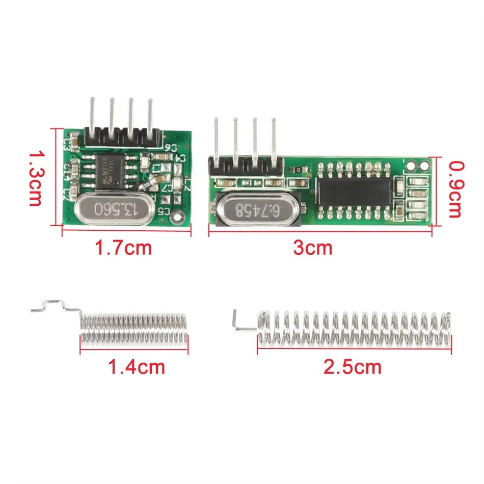 Módulo receptor y transmisor RF superheterodino de 433 Mhz para módulo inalámbrico Arduino Kit Diy Control remoto de 433Mhz - imagen 3