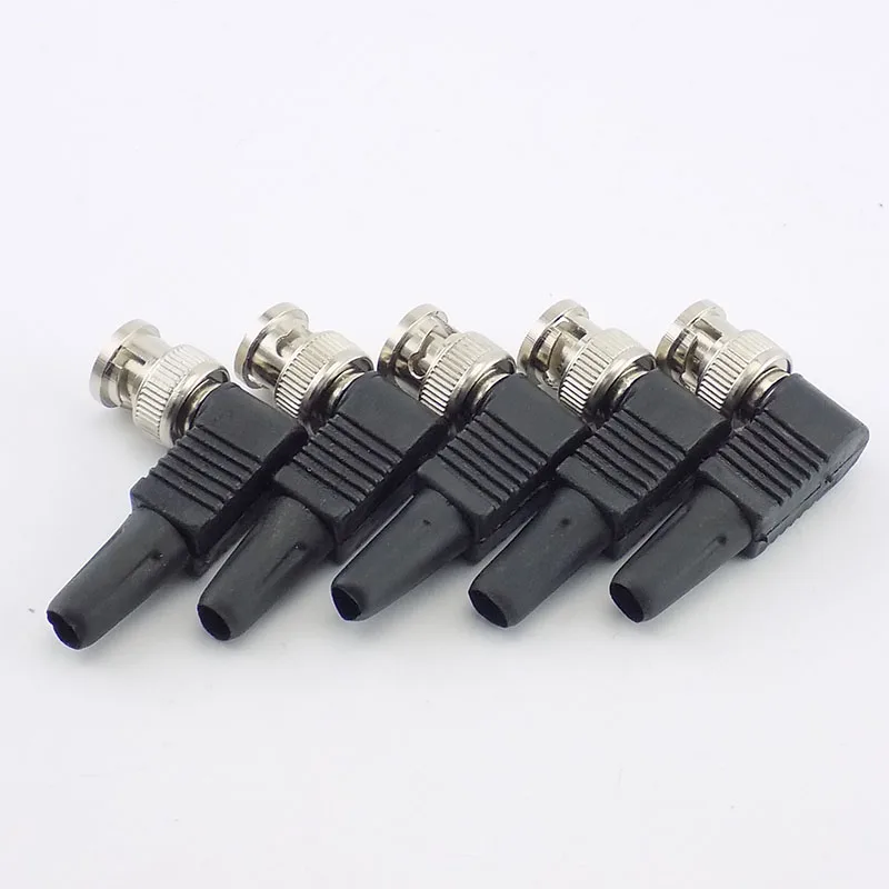Conector macho BNC de 5 piezas, adaptador de enchufe de ángulo de flexión, Cable Coaxial giratorio para cámara CCTV, videovigilancia, Audio, Q1 - imagen 2