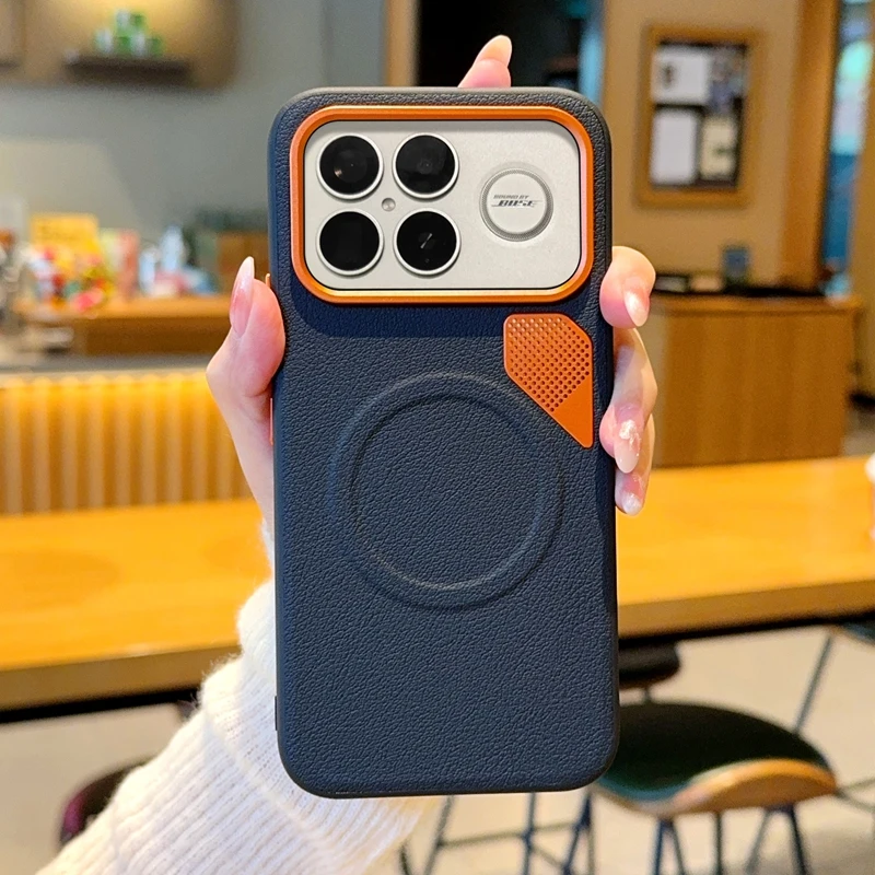 Para Xiaomi POCO F8 Ultra funda dura de PU magnética de carga inalámbrica funda protectora trasera para POCO F8 Pro F8Ultra carcasa de teléfono - imagen 3