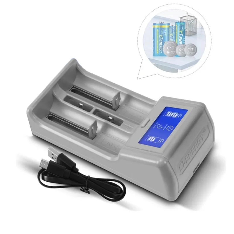 Cargador de batería inteligente AA/AAA/18490/18350/17670/17500 carga rápida LIR2450/LIR2032 cargador de baterías de moneda para litio/NiMH/NiCD - imagen 2