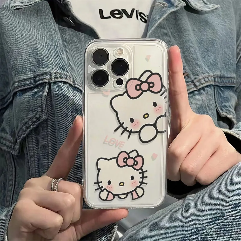 Funda transparente Sanrio Hello Kitty para Samsung A73, A72, A71, A55, A52, A51, A50, A35, A33, A32, A31, A30, A24, A23, A22, A13, A12, A05, 5G - imagen 2