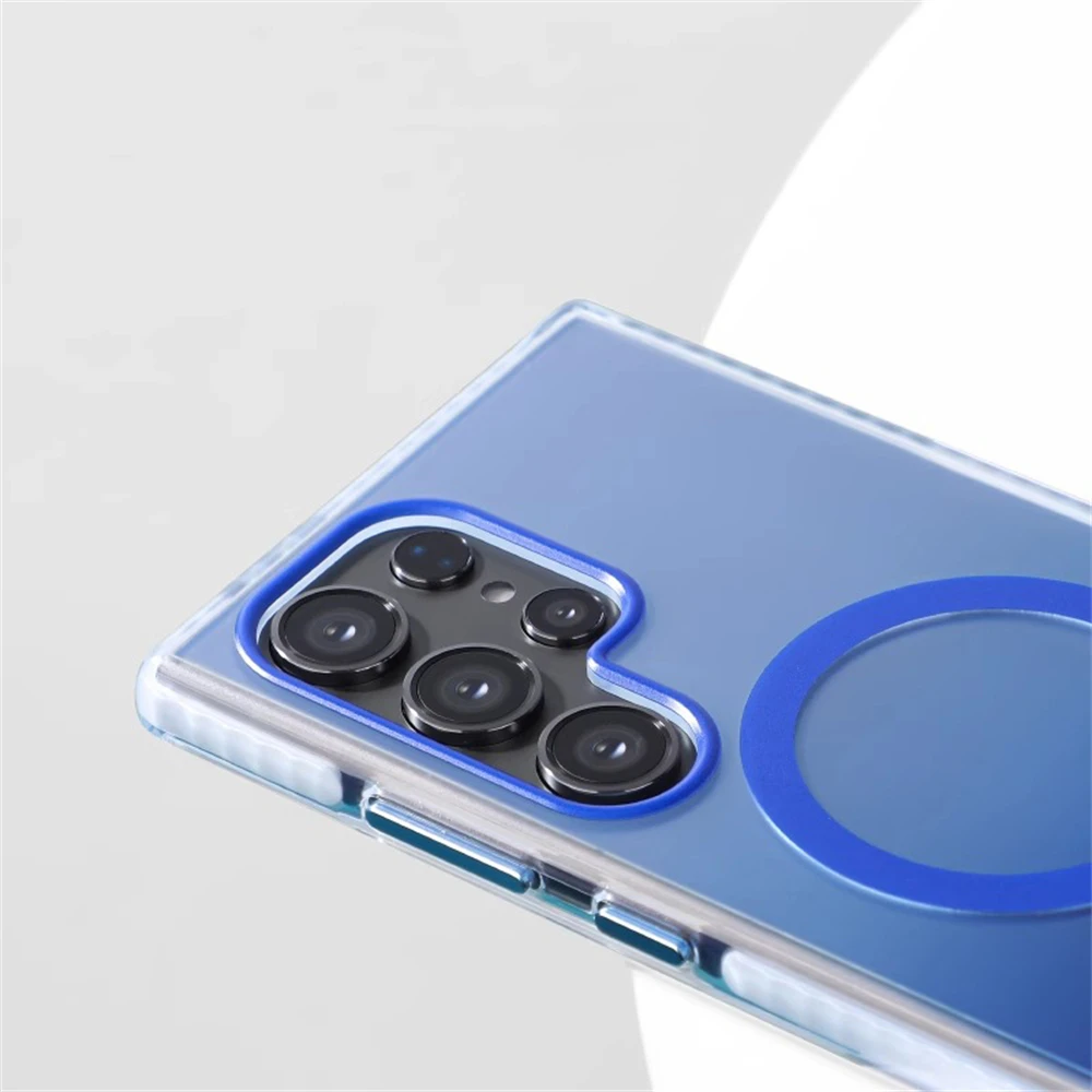 Funda protectora antideslizante con carga inalámbrica magnética de lujo para Samsung Galaxy S25 Ultra S24 Plus, funda trasera a prueba de golpes con parachoques degradado - imagen 2