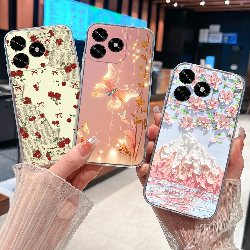 Para Honor X5C Plus 4G Funda de teléfono patrones de diseño de moda suave TPU transparente silicona ligera Funda para Honor X 5c + Shell