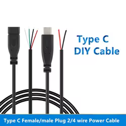 Cable USB C tipo C DIY macho/hembra para abrir 0,3 m 1 m 2 m