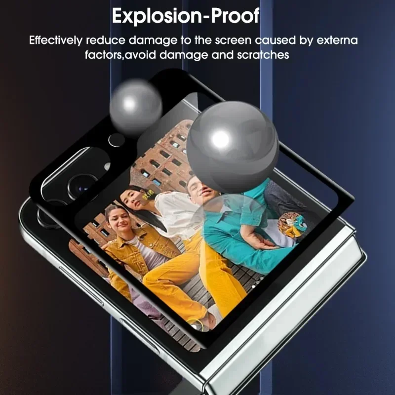 Protector de pantalla de cobertura completa curvada 3D para Samsung Galaxy Z Flip 6 5 película protectora exterior con lente de cámara de vidrio templado - imagen 5