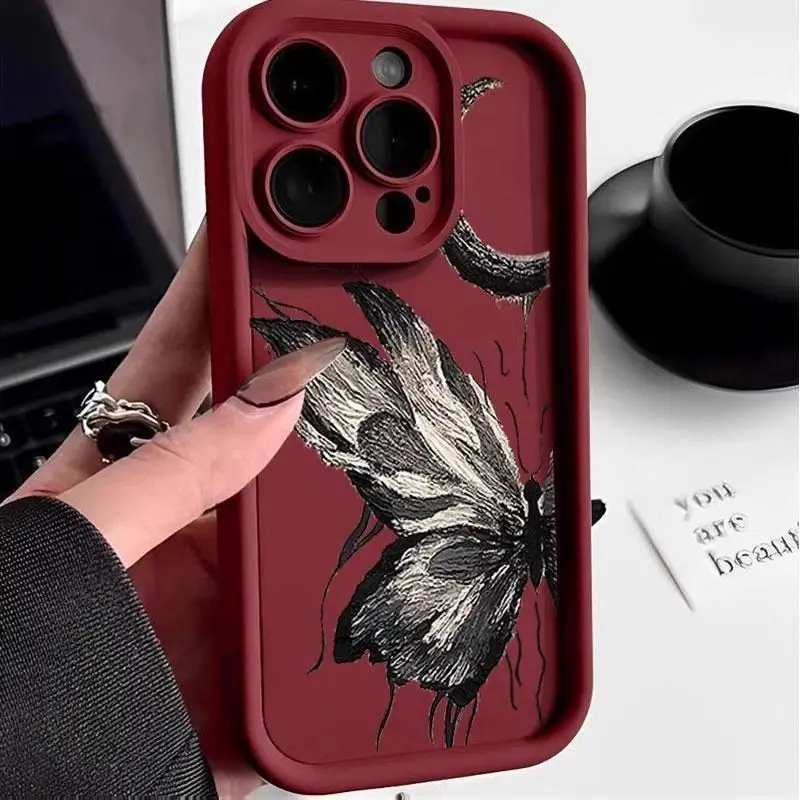 Funda de teléfono con diseño de pintura al óleo de mariposa bajo la luna para Samsung Galaxy S23 S24 S25 Ultra S22 S21 S20 Plus FE A54 A55 - imagen 4