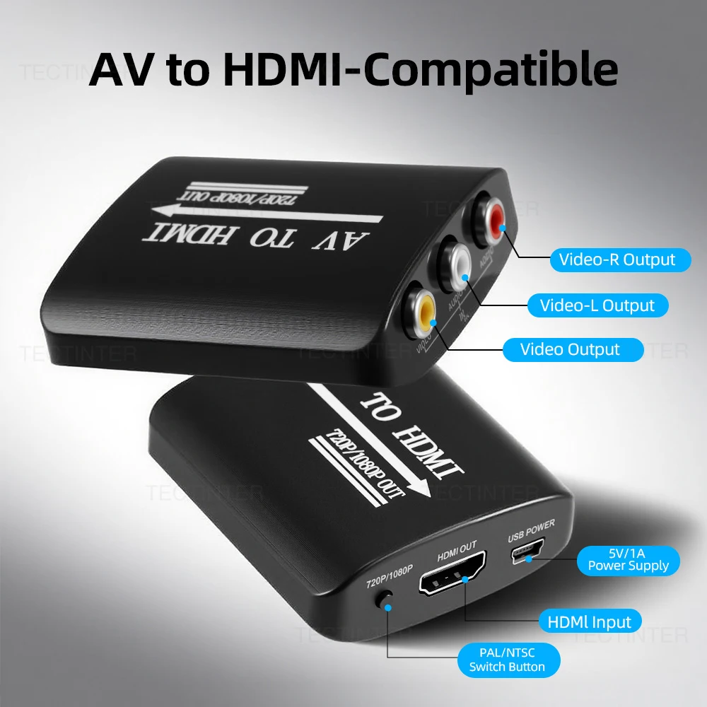 Adaptador convertidor HD 1080P AV a HDMI RCA a HDMI para consola PS2/PS3/Xbox 360/WII/N64 con Cable USB para accesorios de juegos - imagen 5