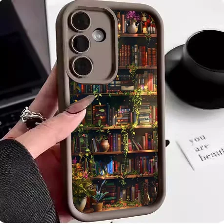 Funda blanda con pintura de estantería floral para Samsung Galaxy A55 A54 A53 A35 A14 A15 A16 A26 A36 A56 5G S24 S22 S25 Ultra S23FE - imagen 3