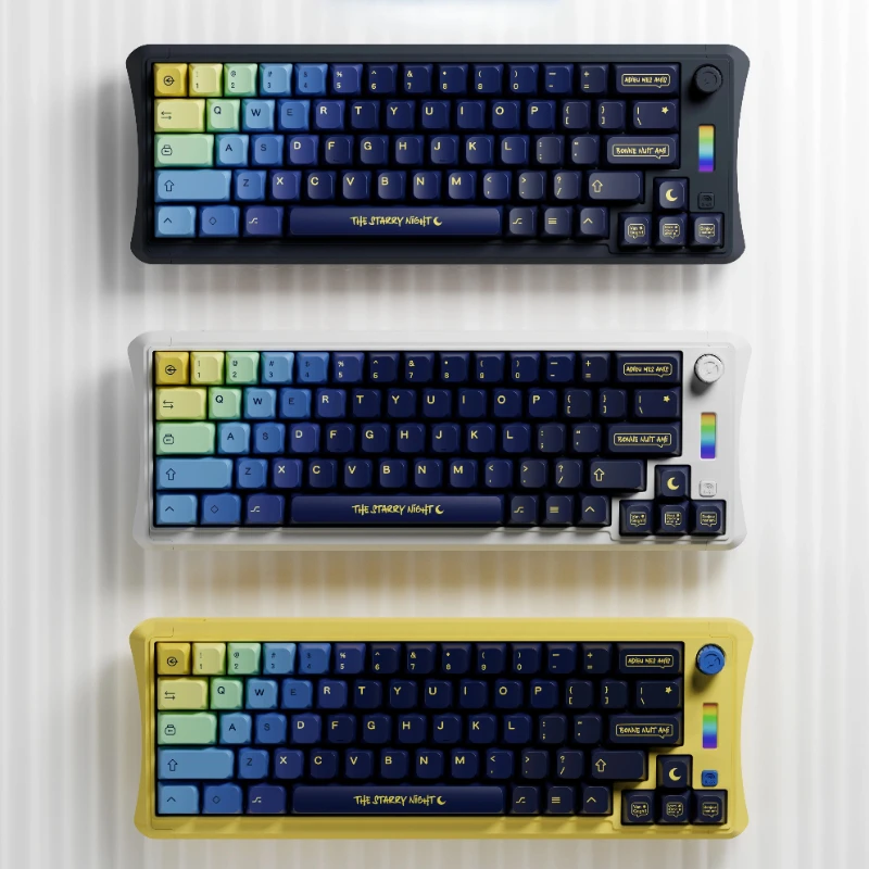 Juego de teclas con tema de cielo estrellado, perfil de cereza PBT, 152 teclas, teclas originales personalizadas hechas a mano para accesorios de teclado mecánico DIY - imagen 5