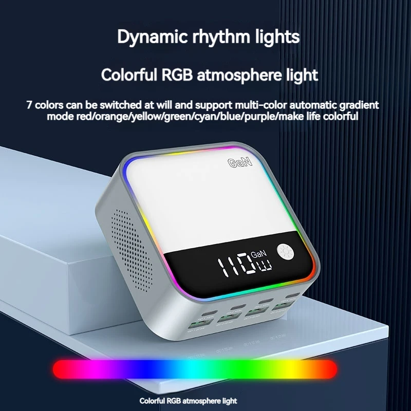 120W Universal 8 puertos Multi USB tipo C QC3.0 GaN cargador PD 100W Estación de carga rápida para Macbook Iphone 16 15 14 Pro Samsung - imagen 5