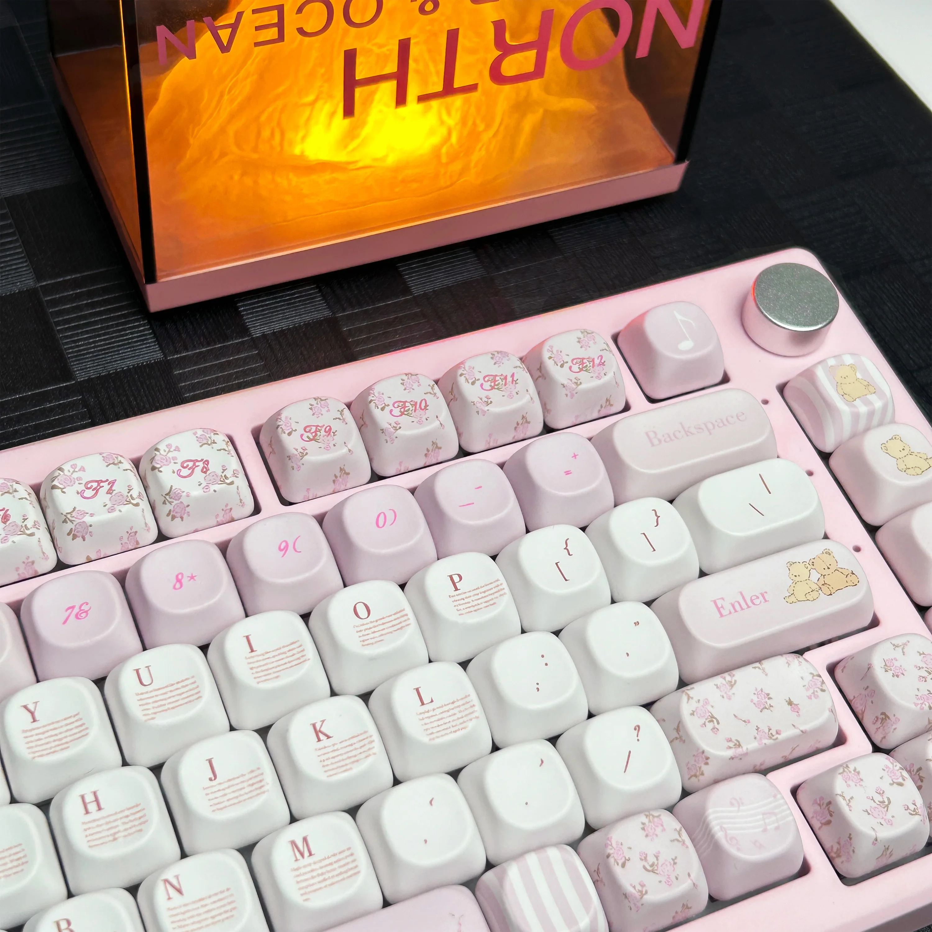 Little Bear Bouquet Keycap MOA Cherry Profile Pink PBT teclas personalizadas para teclado mecánico lindo suave Floral Key Cap regalos - imagen 4