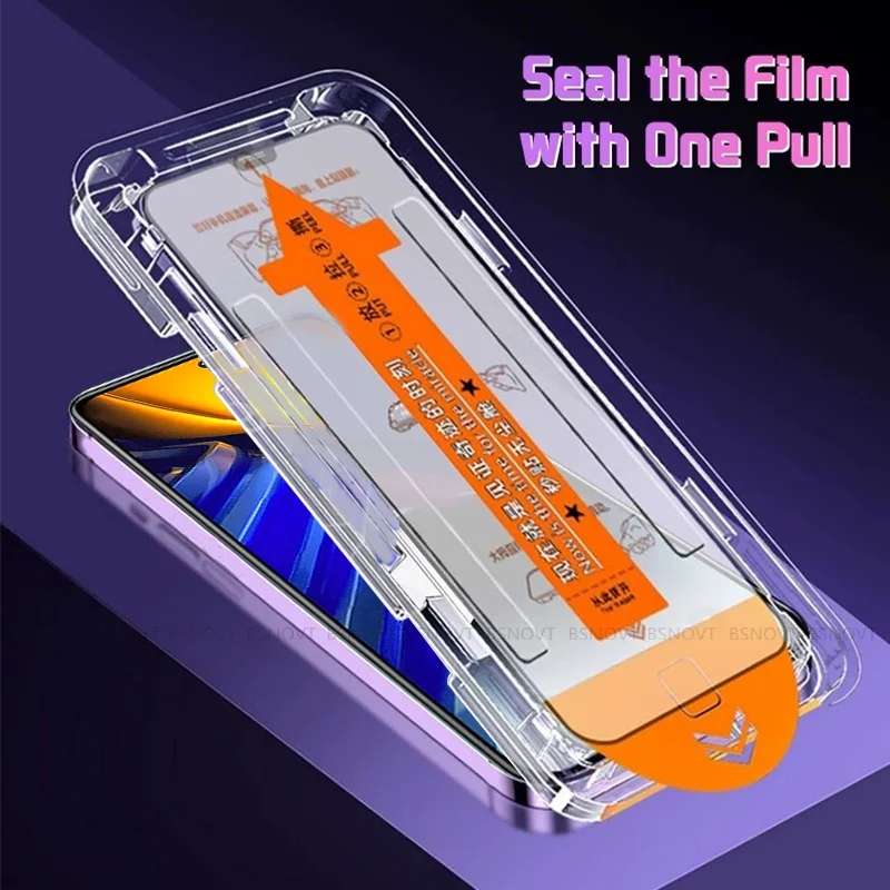 4/3/2/1 Uds para Poco F4 vidrio Poco F4 vidrio templado Protector de teléfono HD cubierta libre de polvo pegamento 9H Protector de pantalla Xiaomi Poco F4 - imagen 3