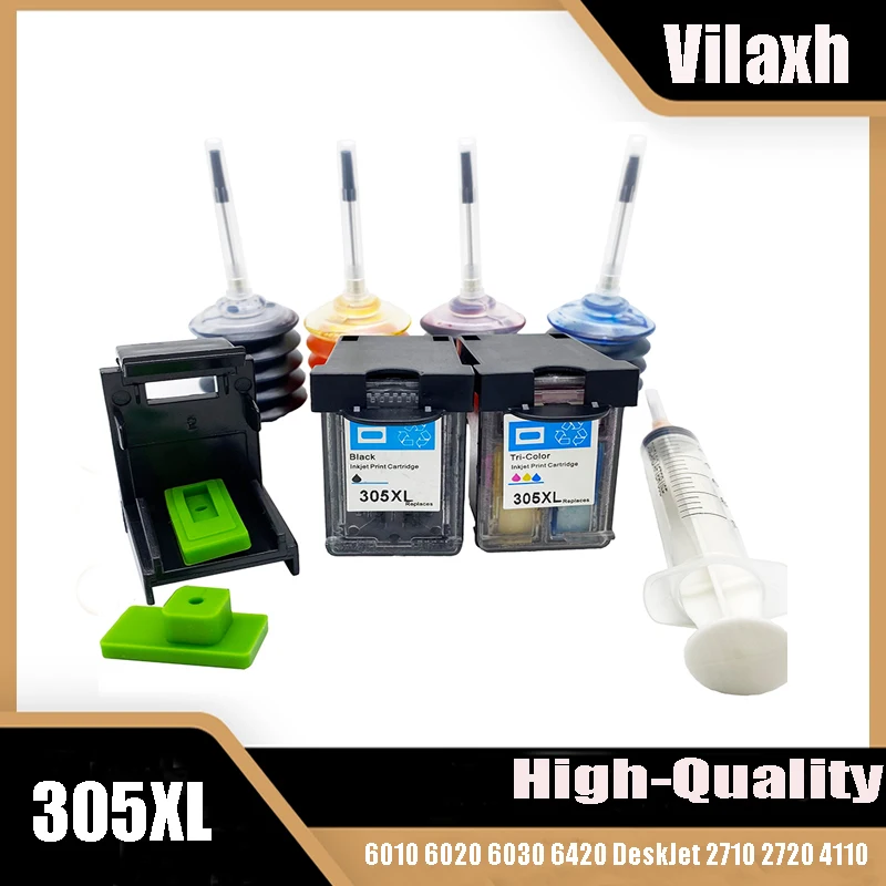 Vilaxh para HP 305XL cartucho de tinta recargado para HP 305 XL HP305 ENVY 6010 6020 6030 6420 DeskJet 2710 2720 4110 4120 4130 - imagen 2
